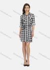 Wholesale Women's Casual Plaid Print Long Sleeve Button Down Flap Pockets Short Shirt Dress With Belt 2105# - Liuhuamall