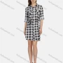 Wholesale Women's Casual Plaid Print Long Sleeve Button Down Flap Pockets Short Shirt Dress With Belt 2105# preview