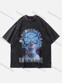 Wholesale Men's Fashion Hip Hop Oversized Crew Neck Short Sleeve Wash Distressed Graphic T-shirt 798#, LIUHUA CLOTHING WHOLESALE