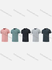Wholesale Men's Casual & Sporty Quick Dry Plain Round Neck Short Sleeve Athletic Tee 2818#, LIUHUA CLOTHING WHOLESALE