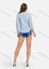 Wholesale Women's Casual Drawstring Sleeve Crochet Jacquard Trim Floral Print Blouse 1778# - Liuhuamall