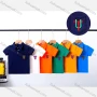 Wholesale Boys Short Sleeve Embroidery Letter Patch Pocket Plain Polo Shirt 1112# preview