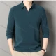 Wholesale Men's Casual Plain Collared Long Sleeve Henley Shirt D-67# Dark Blue Clothing Wholesale Market Liuhua