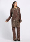 Wholesale Women's Muslim Islamic Folk Art Sweetheart Neck Long Sleeve Tunic & Wide Leg Pant With Hijab 3 Piece Set - Liuhuamall
