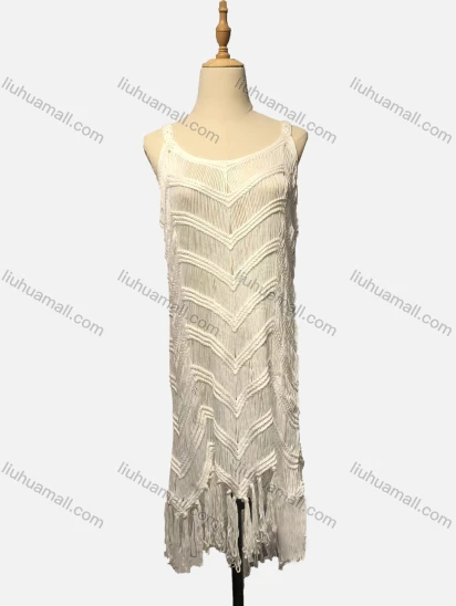 Wholesale Women's Beach Vacation Hollow Out Semi-Sheer Plain Coverup Short Dress #x31