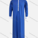 Wholesale Men's Modest Plain Zipper Front Pakistani Contrast Middle East Ramadan Prayer Muslim Arabic Robe Blue Wholesale Clothing Market & Suppliers -LIUHUAMALL