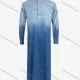 Wholesale Men's Modest Stand Collar Gradient Patch Pocket Button Front Middle East Ramadan Muslim Arabic Robe Blue Clothing Wholesale Market Liuhua