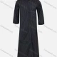 Wholesale Men's Modest Round Neck 3/4 Sleeve Striped Print Button Front Middle East Ramadan Muslim Arabic Robe Black Clothing Wholesale Market Liuhua