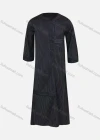 Wholesale Men's Modest Round Neck 3/4 Sleeve Striped Print Button Front Middle East Ramadan Muslim Arabic Robe - Liuhuamall