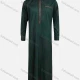 Wholesale Men's Modest Plain Mock Neck Contrast Jubba Zipper Front Patch Pocket Middle East Ramadan Muslim Arabic Robe Dark Green Clothing Wholesale Market Liuhua