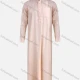 Wholesale Men's Modest Plain Stand Collar Patch Pocket Button Front Pakistani Middle East Ramadan Muslim Arabic Robe Almond White Clothing Wholesale Market Liuhua