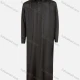 Wholesale Men's Modest Collared Button Front Plain Patch Pocket Middle East Ramadan Muslim Arabic Traditional Robe Brown Clothing Wholesale Market Liuhua