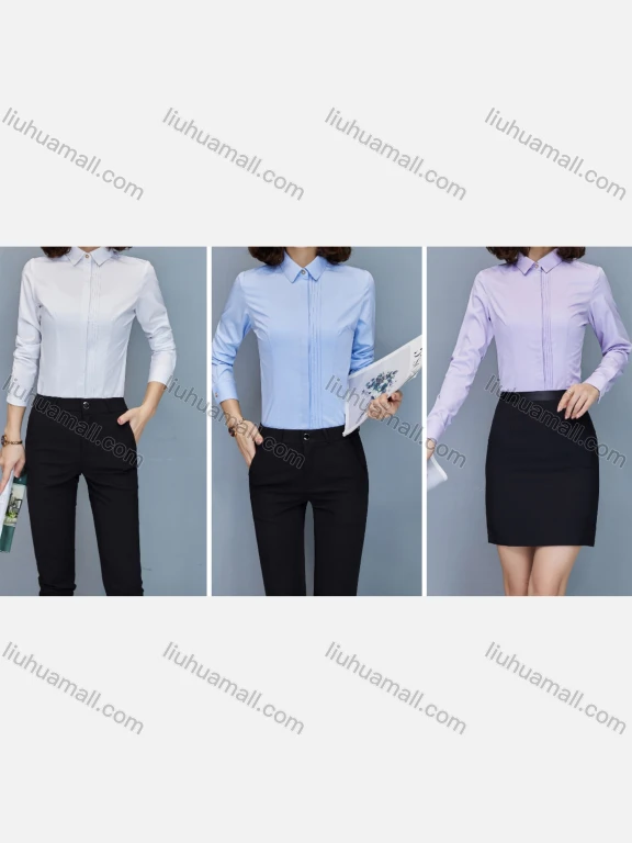 Wholesale Women's Business Formal Slim Fit Long Sleeve Shirt