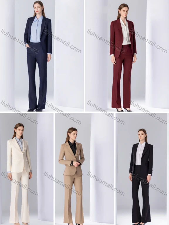 Wholesale Women's Business Formal Slim Fit Blazer & Trousers 2 Piece Set