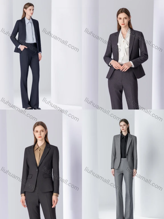 Wholesale Women's Business Formal Slim Fit Blazer & Trousers 2 Piece Set