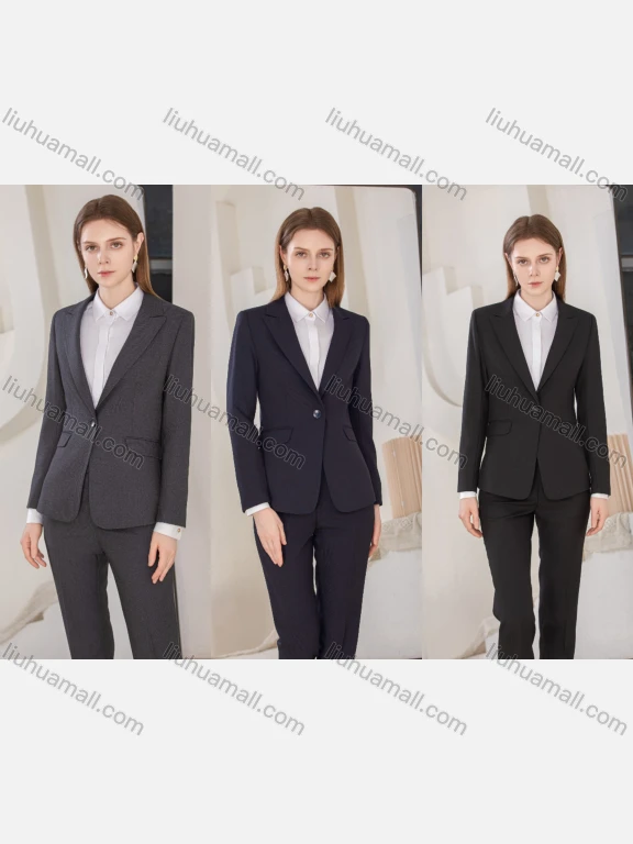 Wholesale Women's Business Formal Slim Fit Blazer & Trousers 2 Piece Set