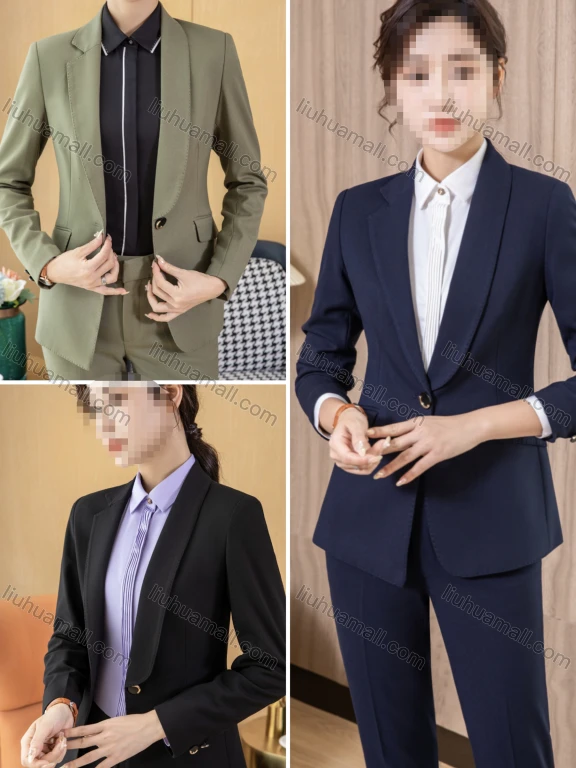 Wholesale Women's Business Formal Slim Fit Single-Breasted Blazer & Trousers 2 Piece Set