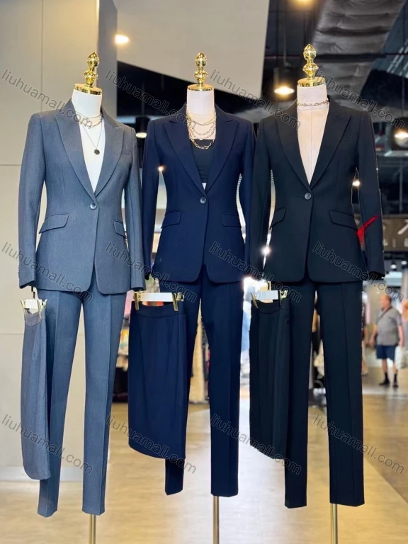 Wholesale Women's Business Formal Slim Fit Single-Breasted Blazer & Trousers 2 Piece Set