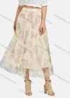 Wholesale Women's Elastic Waist Floral Ruffle Hem Maxi Skirt - Liuhuamall