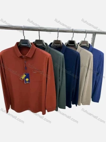 Wholesale Men's Casual Plain Patch Pocket Long Sleeve Polo Shirt 2381#, LIUHUA CLOTHING WHOLESALE