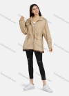 Wholesale Women's Long Sleeve Flap Pockets Drawstring Buttons Zip Up Plain Jacket - Liuhuamall