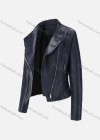Wholesale Women's Casual Lapel Long Sleeve Zipper Plain Leather Jacket - Liuhuamall