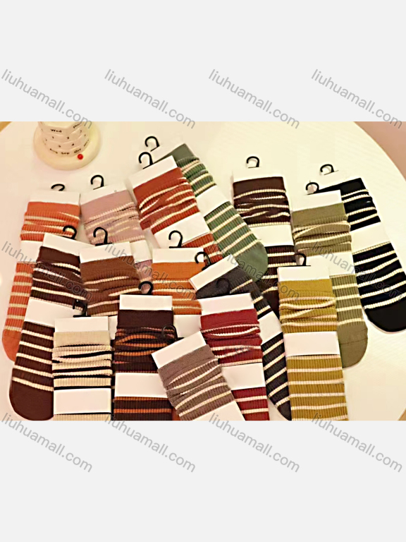 Wholesale Farmily Casual Striped Soft Socks