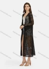 Wholesale Women's Plain Guipure Lace Mesh Long Sleeve Open Front Long Cardigan Cover Up ST91187# - Liuhuamall