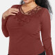 Women's Plus Size Long Sleeve Glitter Mesh Lace Sheer Embroidery Blouse 3# Clothing Wholesale Market -LIUHUA