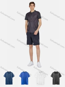 Wholesale Men's Sporty Stand Collar Short Sleeve Prinited Quick Dry Breathable Polo Shirt, LIUHUA CLOTHING WHOLESALE