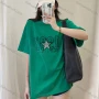 Wholesale Women's Casual Round Neck Half Sleeve Rhinestone Appliques Tee 2Y112# preview
