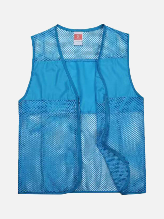 Adult Mesh Zipper Front Supermarket Volunteer Uniform Vest With Pockets, Clothing Wholesale Market -LIUHUA, SPECIALTY, Other-Clothing