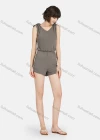 Wholesale Women's Casual Plain Knotted Strap V Neck Tank Short Romper Pajamas A26# - Liuhuamall