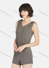 Wholesale Women's Casual Plain Knotted Strap V Neck Tank Short Romper Pajamas A26# - Liuhuamall