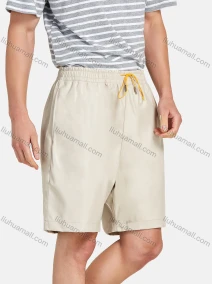 Wholesale Men's Plain Leather Drawstring Casual Shorts, LIUHUA CLOTHING WHOLESALE
