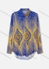 Wholesale Women's Plus Size Fashion Long Sleeve Button Down Peacock Feather Shirt - Liuhuamall