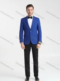 Wholesale Men's Formal Business Plain Lapel One Button Blazer Jacket & Pants 2-Pieces Suit Set BC028#, LIUHUA CLOTHING WHOLESALE