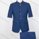 Wholesale Men's Plain Button Down Stand Collar Flap Pockets Short Sleeve Chinese Tunic Suit & Pants 2-Piece Sets BV220304# Navy Clothing Wholesale Market Liuhua