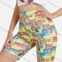 Wholesale Women's Sporty Elastic Waist Cartoon Print Biker Shorts preview