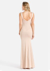 Wholesale Women's Elegant Plain V Neck Rhinestone Beaded Applique Sleeveless Slim Fit Mermaid Evening Dress - Liuhuamall