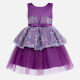 Girls Cute Splicing Lace Sleeveless Sequin 3D Flower Girl Dress 230633# Deep Purple Clothing Wholesale Market -LIUHUA