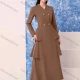 Wholesale Women's Plain Wrap Lapel Double Breasted Long Sleeve Layered Maxi Blazer Dress 12# Clothing Wholesale Market Liuhua