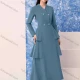 Wholesale Women's Plain Wrap Lapel Double Breasted Long Sleeve Layered Maxi Blazer Dress 9# Clothing Wholesale Market Liuhua