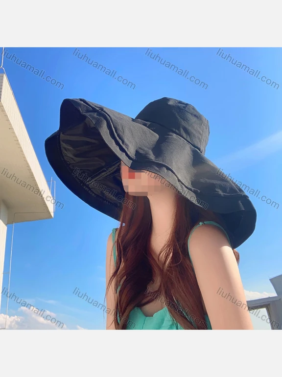 Wholesale Women's Fashion Plain Sun Protection Wide Brim Hat