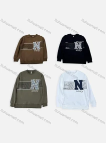 Wholesale Men's Casual Letter Graphic Round Neck Long Sleeve Sweatshirt 6606#, LIUHUA CLOTHING WHOLESALE