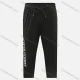 Wholesale Men's Casual & Sporty Letter Print Drawstring Elastic Waist Cropedd Tight Pants 1801# Black Clothing Wholesale Market Liuhua