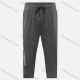 Wholesale Men's Casual & Sporty Letter Print Drawstring Elastic Waist Cropedd Tight Pants 1801# Gray Clothing Wholesale Market Liuhua