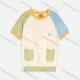 Wholesale Kid's Cute Short Sleeve Colorblock Button Down Sweater Cardigan MB22BMY641# Blue&Green Clothing Wholesale Market Liuhua