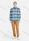 Wholesale Men's Casual Collared Long Sleeve Button Down Plaid Shirt 7-322# - Liuhuamall