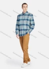 Wholesale Men's Casual Collared Long Sleeve Button Down Plaid Shirt 7-322# - Liuhuamall